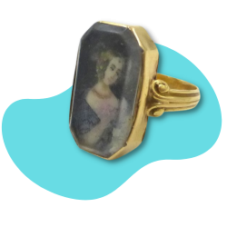 טבעת זהב עם ציור מיניאטורה